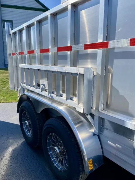 New 2026 Mission Aluminum 7x14 48" Tall Sides Dump Trailer 14K