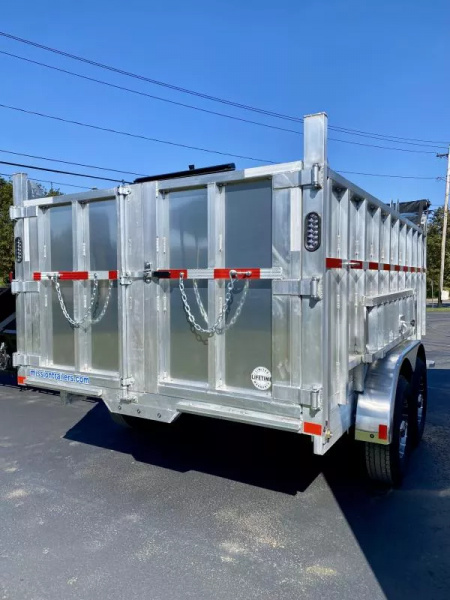 New 2026 Mission Aluminum 7x14 48" Tall Sides Dump Trailer 14K