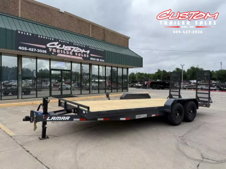 New #143412 2025 LAMAR H6 20 X 83 TANDEM AXLE 14K EQUIPMENT HAULER W/ STAND UP RAMPS