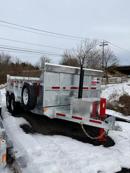 New 2026 N&N 7X14 Galvanized Dump Trailer w/hydraulic jack