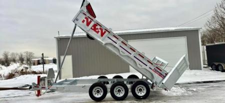 New 2026 N&N 7X16 Galvanized Tri-axle Dump Trailer 21K