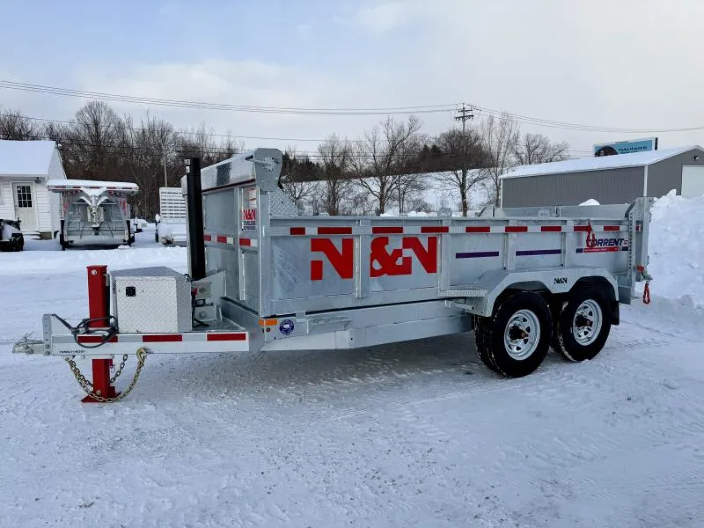 New 2026 N&N 7X14 Galvanized Dump Trailer w/hydraulic jack