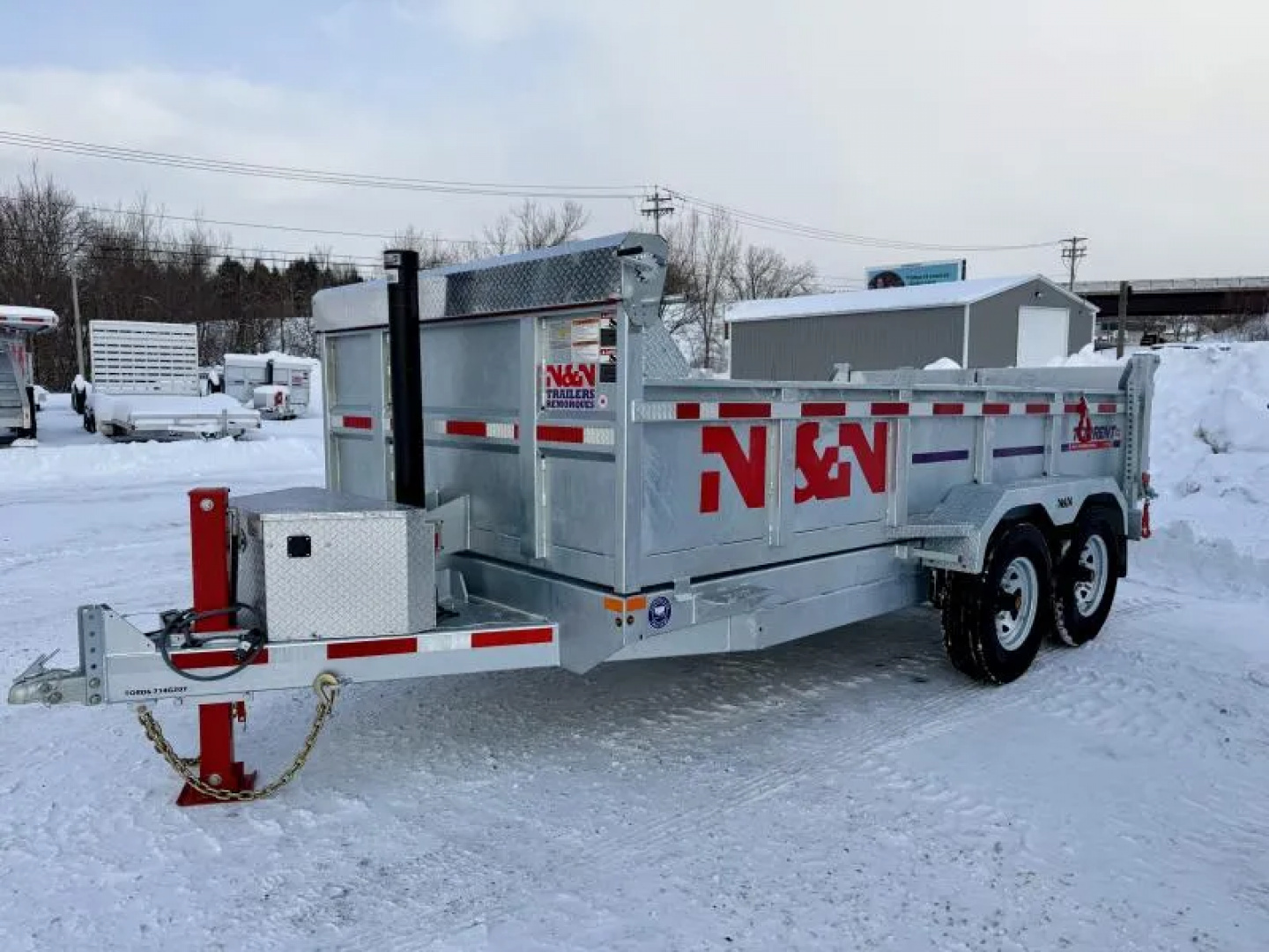New 2026 N&N 7X14 Galvanized Dump Trailer w/hydraulic jack