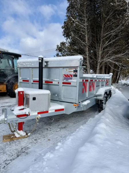 New 2026 N&N 7X14 Galvanized Dump Trailer w/hydraulic jack