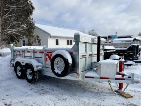 New 2026 N&N 7X14 Galvanized Dump Trailer w/hydraulic jack