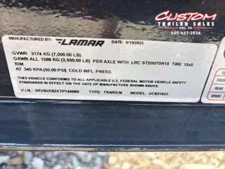 New #144889 2026 LAMAR UC 18 X 83 TANDEM AXLE PIPE TOP 7K UTILITY W/ 2' DOVE & SLIDE IN RAMPS