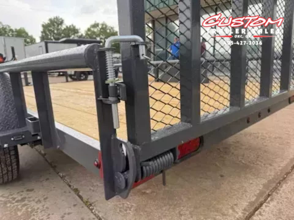 New #145759 2026 LAMAR UC 12 X 77 SINGLE AXLE PIPE TOP 3K UTILITY TRAILER W/ REAR RAMP GATE