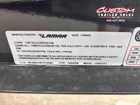 New #145921 2026 LAMAR  UC 12 X 83 SINGLE AXLE PIPE TOP 3K UTILITY TRAILER W/ REAR RAMP GATE