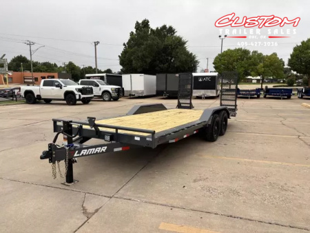 New #146629 2026 LAMAR H6 20 X 102 TANDEM AXLE 14K EQUIPMENT HAULER W/ STAND UP RAMPS