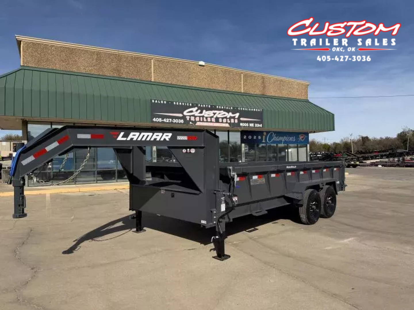 New #147492 2026 LAMAR DL 16 X 83 TANDEM AXLE LOW PRO 14K GOOSENECK DUMP W/ 2' SIDES