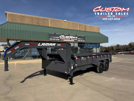 New #147492 2026 LAMAR DL 16 X 83 TANDEM AXLE LOW PRO 14K GOOSENECK DUMP W/ 2' SIDES