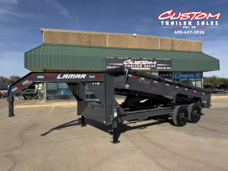 New #147492 2026 LAMAR DL 16 X 83 TANDEM AXLE LOW PRO 14K GOOSENECK DUMP W/ 2' SIDES