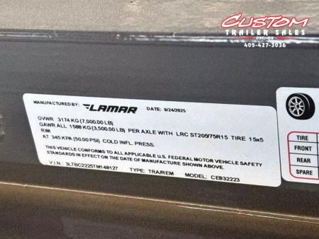 New #148127 2026 LAMAR CE 22 X 83 TANDEM AXLE 7K WOOD FLOOR CAR HAULER
