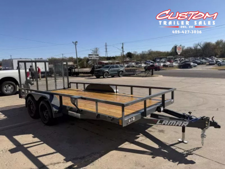New #148154 2026 LAMAR UC 16 X 83 TANDEM AXLE SQUARE TUBE TOP 7K UTILITY W/ REAR RAMP GATE