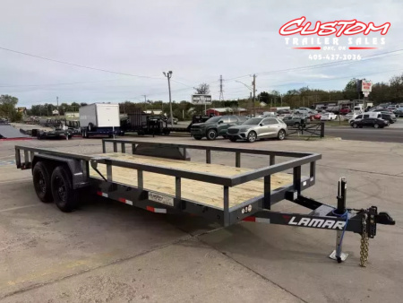 New #149199 2026 LAMAR U5 20 X 83 TANDEM AXLE SQUARE TUBE TOP 10K UTILITY W/ 2' DOVE & SLIDE IN RAMPS