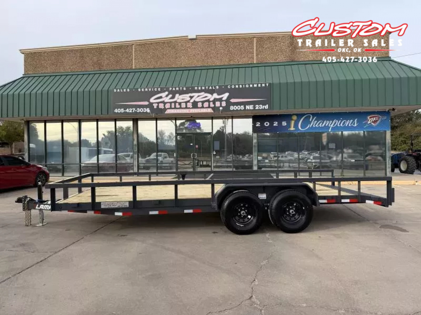 New #149200 2026 LAMAR U5 20 X 83 TANDEM AXLE SQUARE TUBE TOP 10K UTILITY W/ 2' DOVE & SLIDE IN RAMPS