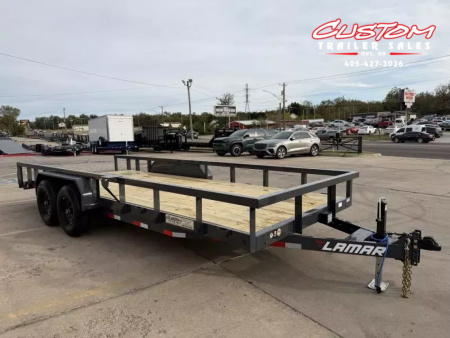New #149200 2026 LAMAR U5 20 X 83 TANDEM AXLE SQUARE TUBE TOP 10K UTILITY W/ 2' DOVE & SLIDE IN RAMPS