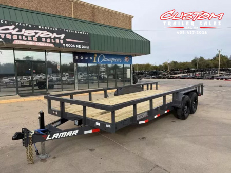 New #149200 2026 LAMAR U5 20 X 83 TANDEM AXLE SQUARE TUBE TOP 10K UTILITY W/ 2' DOVE & SLIDE IN RAMPS