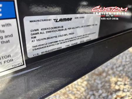 New #150653 2026 LAMAR U5 22 X 83 TANDEM AXLE 10K UTILITY TRAILER W/ 2' DOVE & SLIDE IN RAMPS