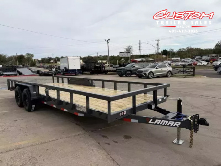 New #150653 2026 LAMAR U5 22 X 83 TANDEM AXLE 10K UTILITY TRAILER W/ 2' DOVE & SLIDE IN RAMPS