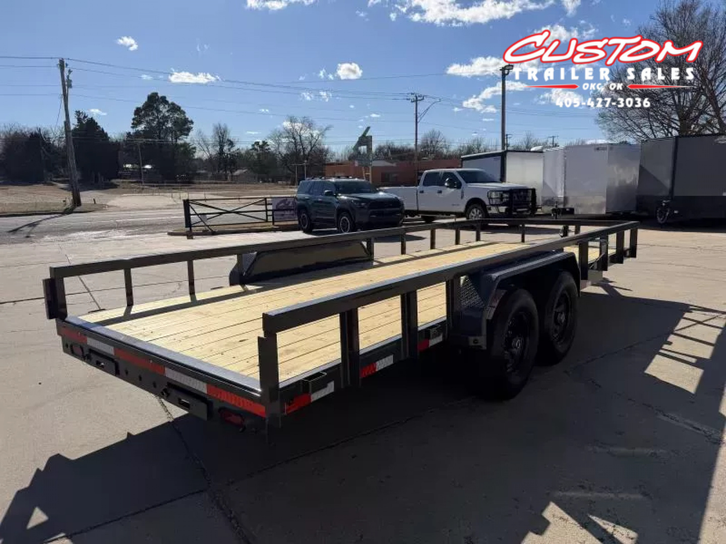 New #151013 2026 LAMAR U5 20 X 83 TANDEM AXLE SQUARE TUBE TOP 10K UTILITY W/ SLIDE IN RAMPS