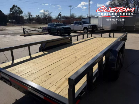 New #151013 2026 LAMAR U5 20 X 83 TANDEM AXLE SQUARE TUBE TOP 10K UTILITY W/ SLIDE IN RAMPS