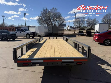 New #151013 2026 LAMAR U5 20 X 83 TANDEM AXLE SQUARE TUBE TOP 10K UTILITY W/ SLIDE IN RAMPS