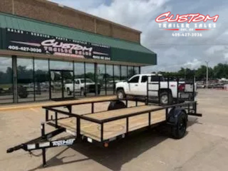 New #252896 2025 TOP HAT DSP 14 X 77 SINGLE AXLE PIPE TOP 3K UTILITY W/ REAR RAMP GATE