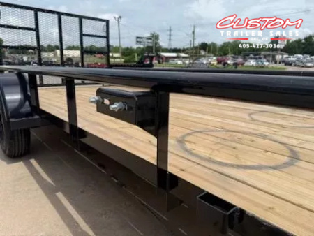 New #252896 2025 TOP HAT DSP 14 X 77 SINGLE AXLE PIPE TOP 3K UTILITY W/ REAR RAMP GATE