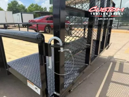 New #254148 2025 TOP HAT DSP 12 X 77 SINGLE AXLE PIPE TOP 3.5K UTILITY W/ 2' DOVE & 36" RAMP GATE