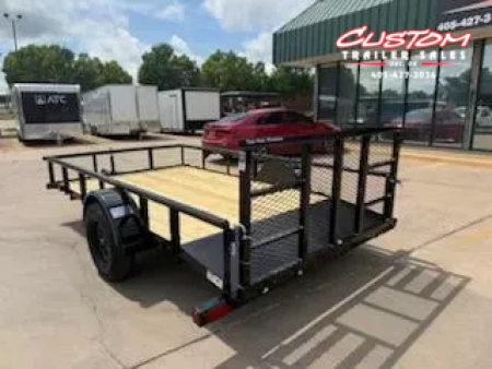 New #254149 2025 TOP HAT DSP 12 X 77 SINGLE AXLE PIPE TOP 3.5K UTILITY W/ 2' DOVE & 36  RAMP GATE