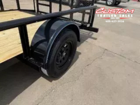 New #254149 2025 TOP HAT DSP 12 X 77 SINGLE AXLE PIPE TOP 3.5K UTILITY W/ 2' DOVE & 36  RAMP GATE