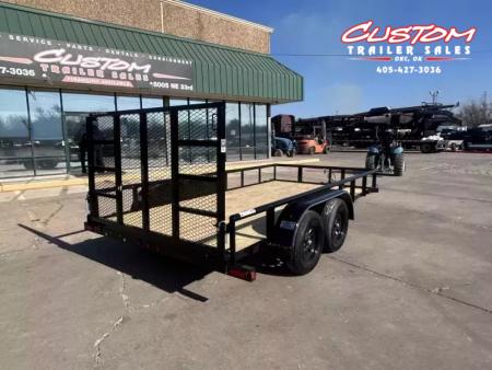 New #257012 2026 TOP HAT MP 14 X 83 TANDEM AXLE PIPE TOP 7K UTILITY W/ 48  RAMP GATE