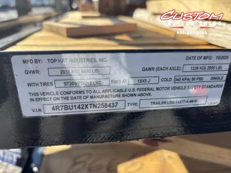New #258437 2026 TOP HAT LDX 14 X 77 TANDEM AXLE 7K SQUARE TUBE TOP UTILITY