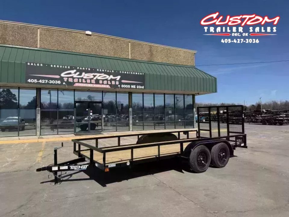 New #258493 2026 TOP HAT LDX 16 X 77 TANDEM AXLE SQUARE TUBE TOP 7K UTILITY TRAILER