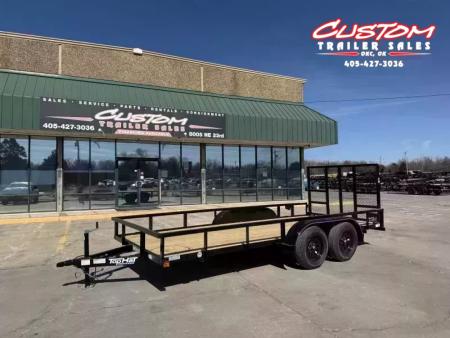 New #258493 2026 TOP HAT LDX 16 X 77 TANDEM AXLE SQUARE TUBE TOP 7K UTILITY TRAILER