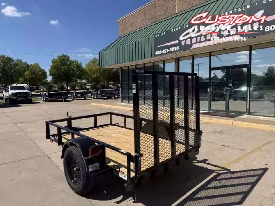 New #258592 2026 TOP HAT DJX 5 X 8 SINGLE AXLE ANGLE TOP 3.5K UTILITY W/ 48" RAMP GATE