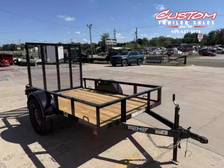 New #258592 2026 TOP HAT DJX 5 X 8 SINGLE AXLE ANGLE TOP 3.5K UTILITY W/ 48" RAMP GATE