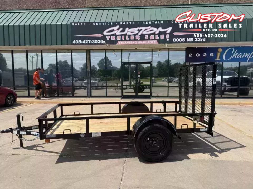 New #259174 2026 TOP HAT DJX 5 X 10 SINGLE AXLE ANGLE TOP 3.5K UTILITY W/ 48" RAMP GATE