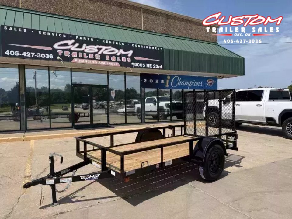 New #259174 2026 TOP HAT DJX 5 X 10 SINGLE AXLE ANGLE TOP 3.5K UTILITY W/ 48" RAMP GATE