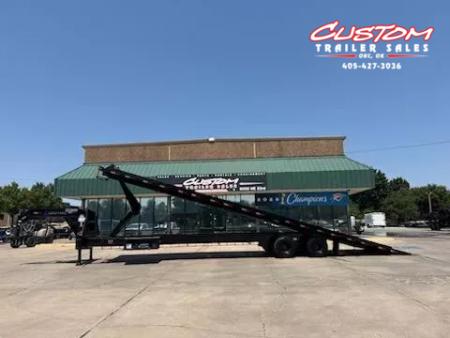 New #364489 2026 LOAD TRAIL GT 40 X 102 DUAL TANDEM FULL TILT CONTAINER TRAILER FLATBED GOOSENECK W/ HYD. JACKS & 18,000LB WINCH PACKAGE