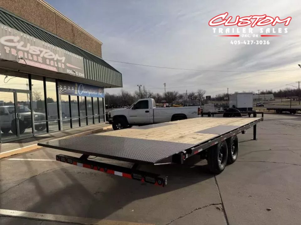 New #374418 2026 LOAD TRAIL PE 24 X 102 TANDEM AXLE BUMPER PULL 14K FULL BED FLATBED TILT