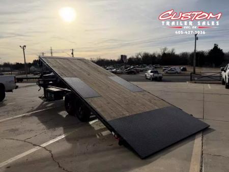 New #374418 2026 LOAD TRAIL PE 24 X 102 TANDEM AXLE BUMPER PULL 14K FULL BED FLATBED TILT