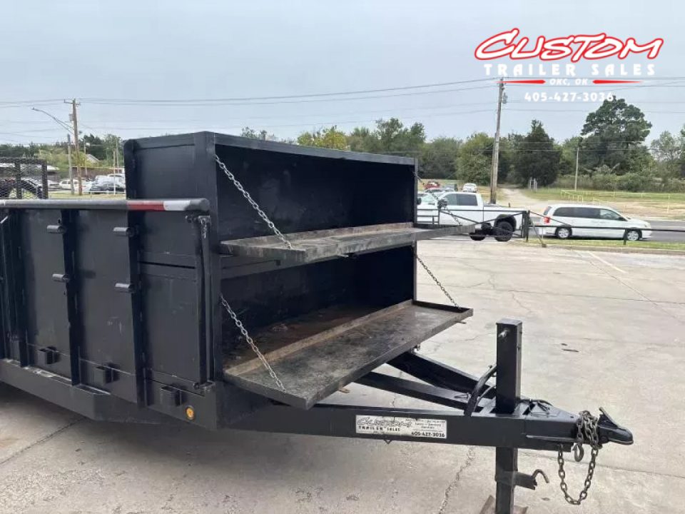 Used #032916 USED 2017 HORSE CREEK 18 X 83 PIPE TOP TANDEM AXLE 14K LANDSCAPE TRAILER W/ 3' SIDES
