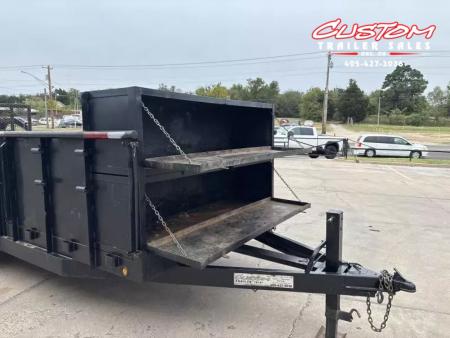 Used #032916 USED 2017 HORSE CREEK 18 X 83 PIPE TOP TANDEM AXLE 14K LANDSCAPE TRAILER W/ 3' SIDES