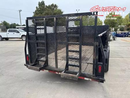 Used #032916 USED 2017 HORSE CREEK 18 X 83 PIPE TOP TANDEM AXLE 14K LANDSCAPE TRAILER W/ 3' SIDES