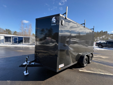 New 2026 Spartan 7X14 +2ft V-nose /7' interior height / .080 Polycore/ Blackout Package/Contractor Package/ Walkable-Roof- 7000GVW