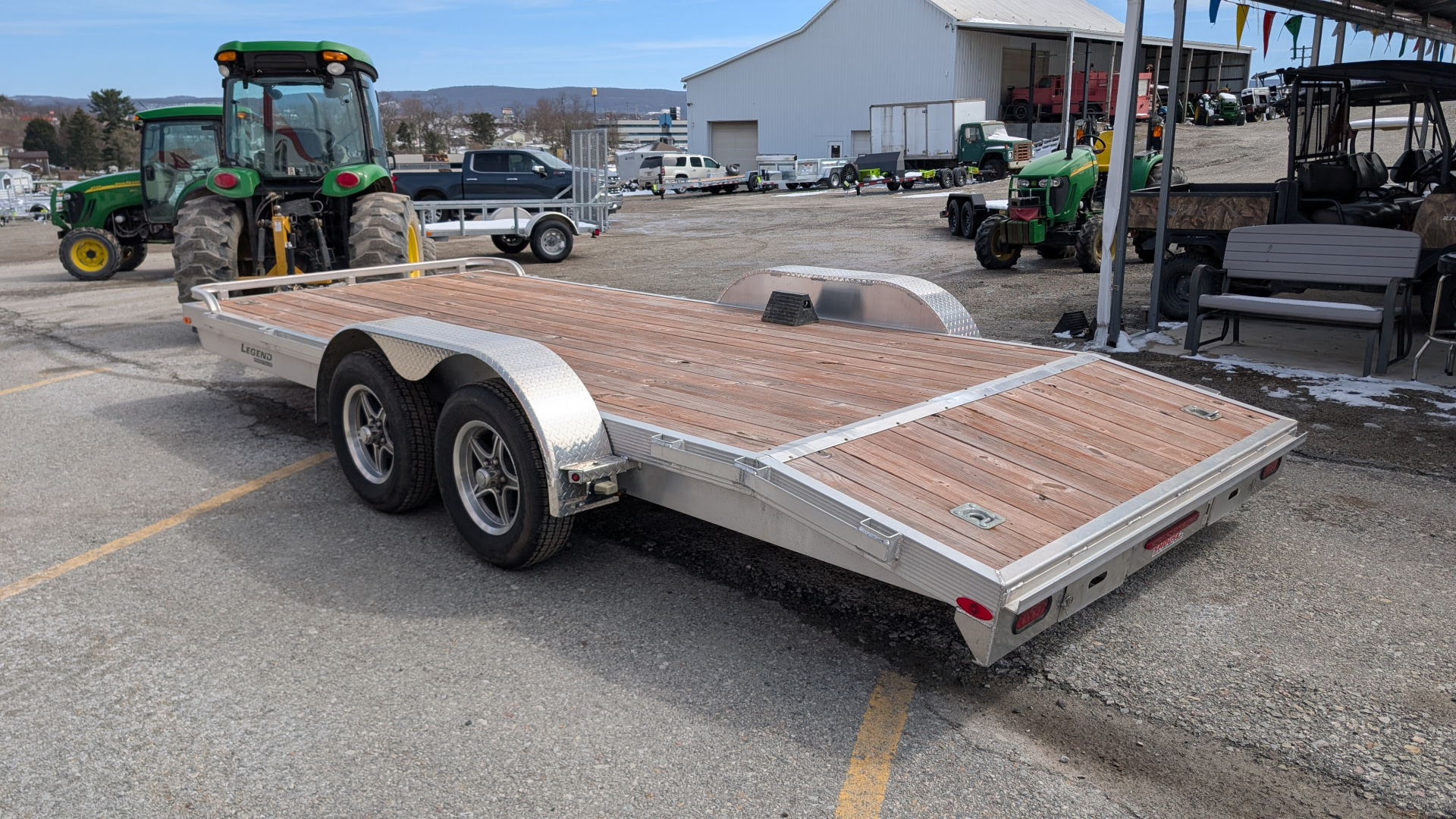 Used 2024 Legend 18' Aluminum Open Car Hauler w/ 32" Beavertail