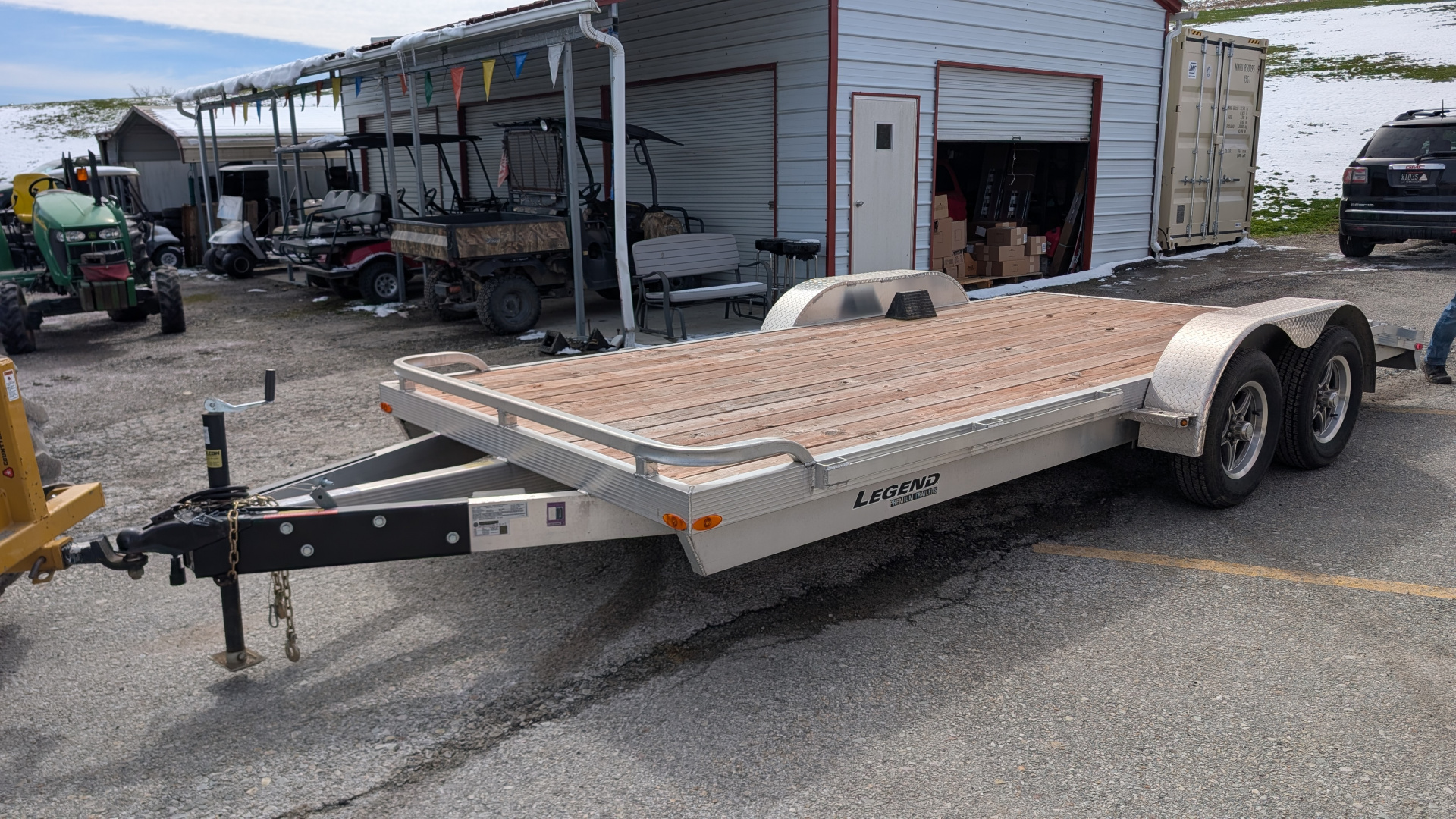 Used 2024 Legend 18' Aluminum Open Car Hauler w/ 32" Beavertail