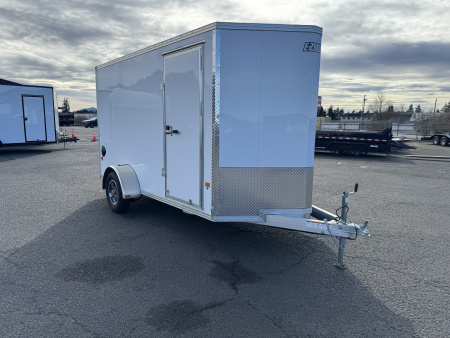 Used USED 2022 ALCOM 6x12 Aluminum Enclosed Trailer w/ Extras 3K GVWR